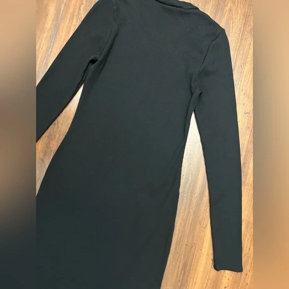 Lanston Ribbed Knit Midi Dress Size Small Black Bodycon Revolve Party Sleek Sexy - Picture 8 of 15